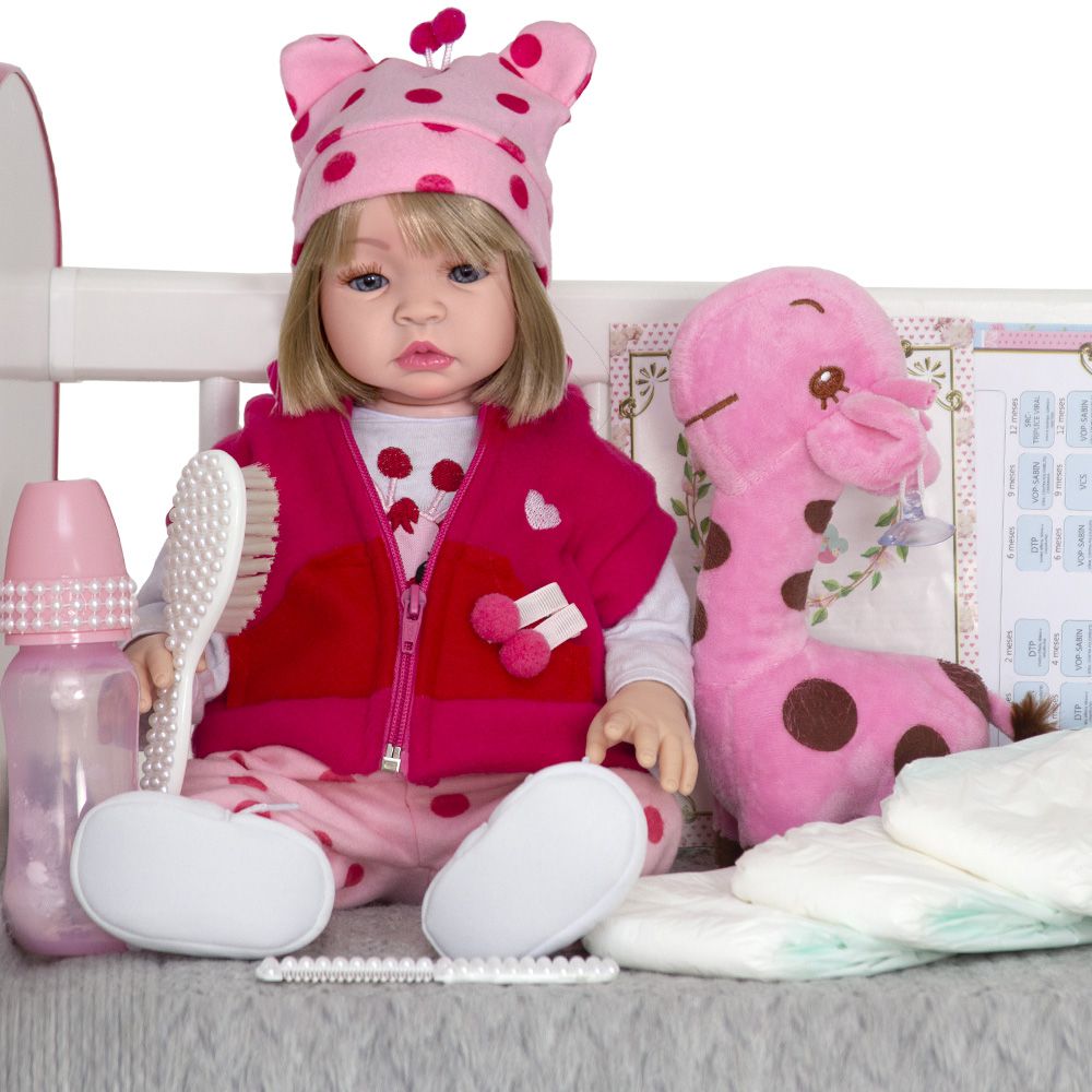 Boneca Bebe Reborn Silicone Girafinha Girafa Loira Menina - Chic Outlet -  Economize com estilo!