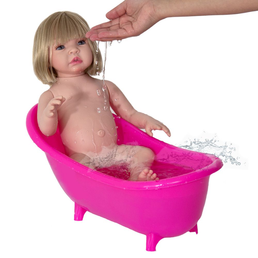 Boneca Bebe Reborn Silicone Girafinha Girafa Loira Menina - Chic