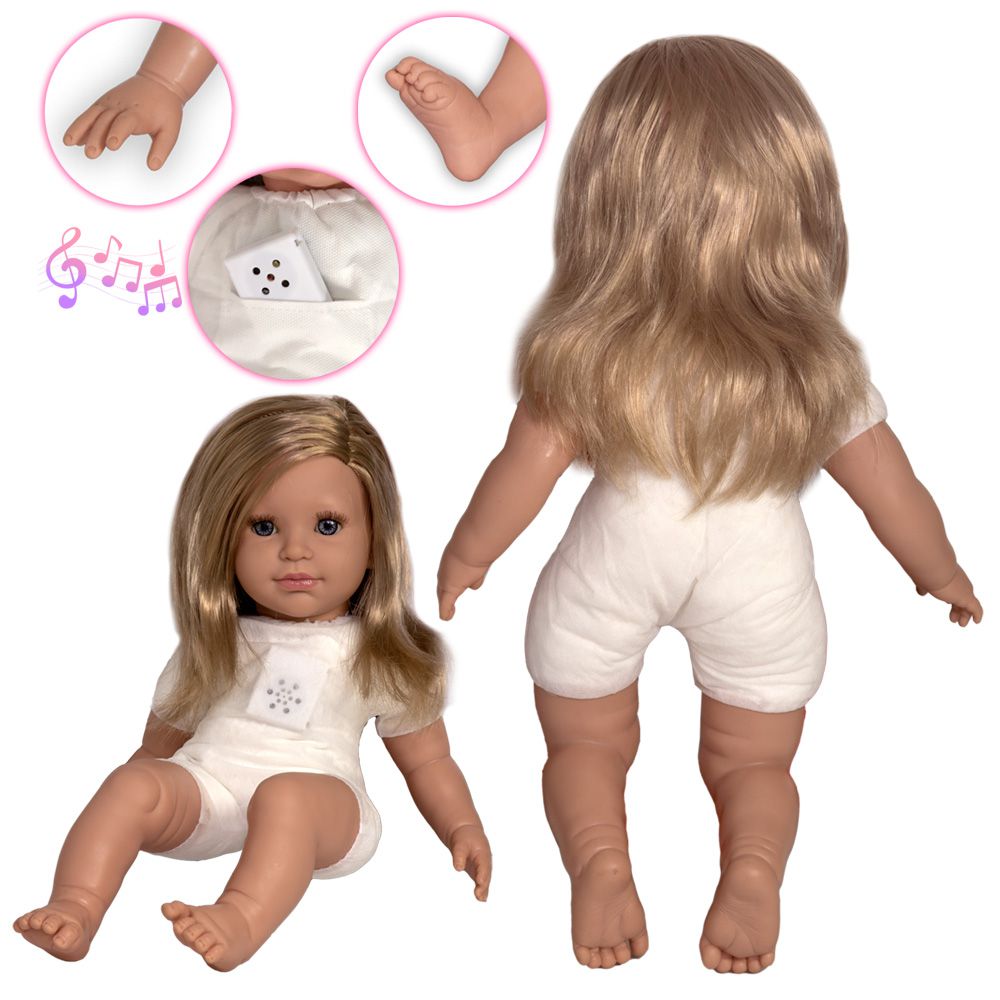 Boneca Bebê Reborn Girafinha Menina De Pano Olhos Castanhos - USA