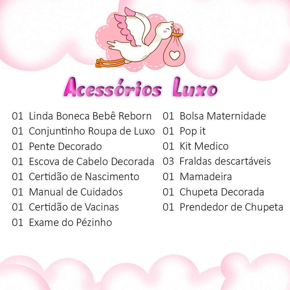 Kit Acessórios Para Bebe Boneca Reborn Menino Azul - Fralda Certidão Vacina  Mamadeiras