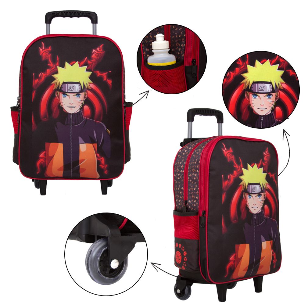 Kit Mochila Infantil de Rodinhas Masculina Naruto Lancheira - Chic Outlet -  Economize com estilo!