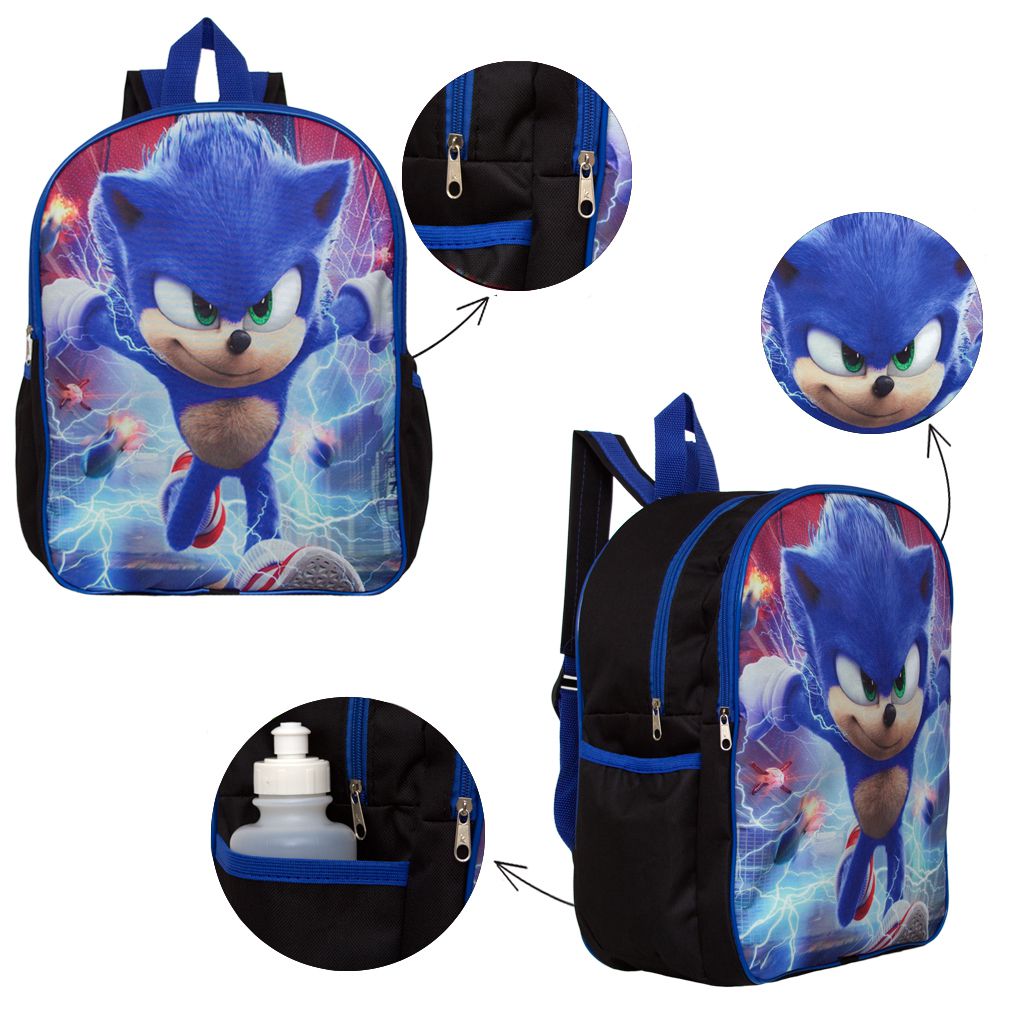 Kit Sonic Mochila Infantil Pequena Runner Filme De Costa