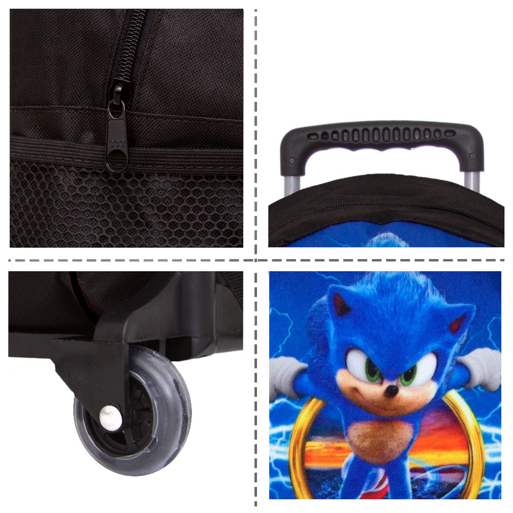 Mochila Sonic Menino Ouriço Jogo Filme Infantil Escolar Top