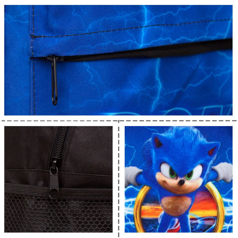 Kit Mochila Infantil de Rodinhas Menino Jogo Sonic Toys 2U