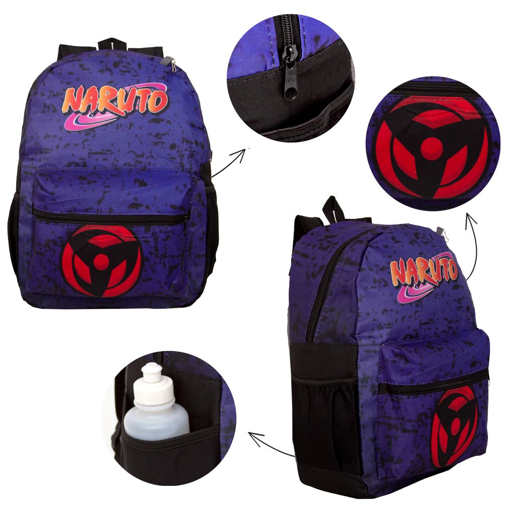 Mochila Escolar Passeio Juvenil Boruto Kit Completo Anime Naruto