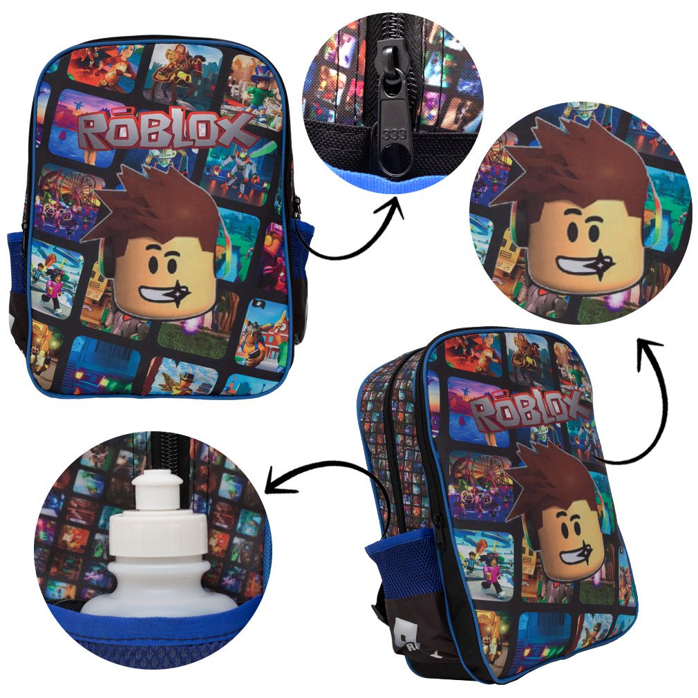 Mochila Roblox Skin Ninja Costas Lancheira Estojo Kit no Shoptime