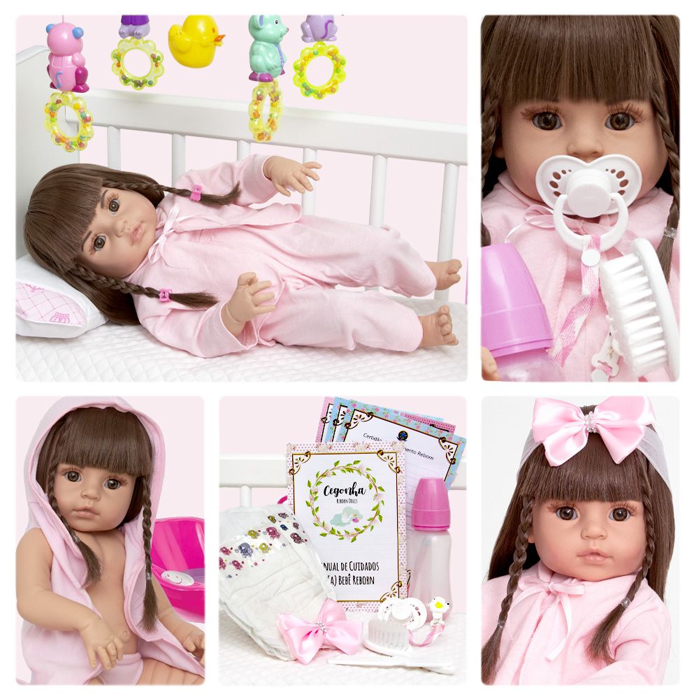 Bebe Reborn Original menina Articulada Realista Membros Vinil