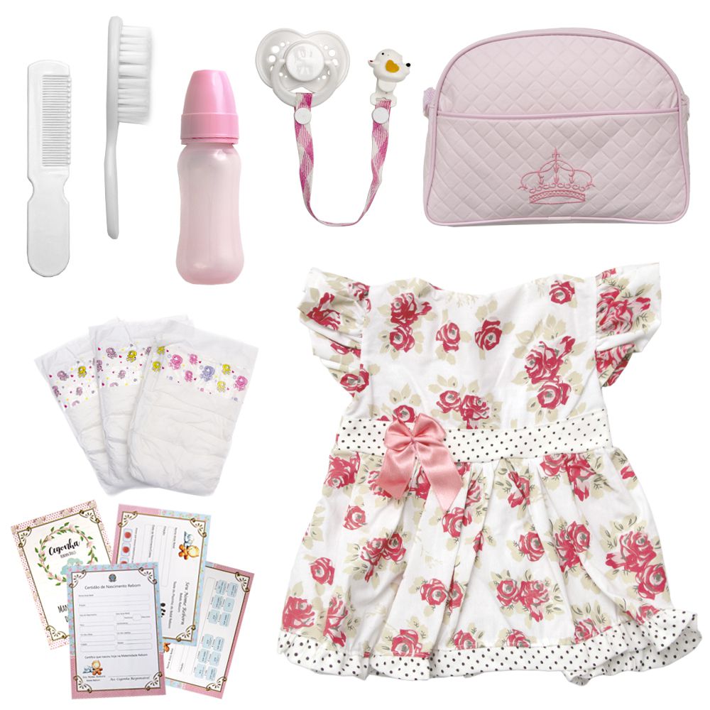 Boneca Bebê Reborn Real 22 Itens Bolsa Maternidade Promoção