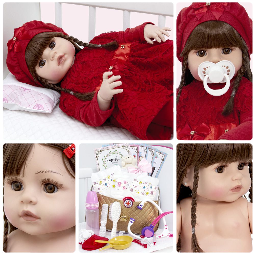 Bebê Reborn Boneca Realista Silicone Super Luxo, Linda