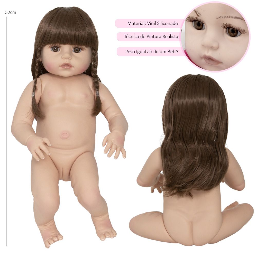 Boneca Bebê Reborn Silicone Sólido Realista Pode Dar Banho | Brinquedo  Nunca Usado 91211870 | enjoei