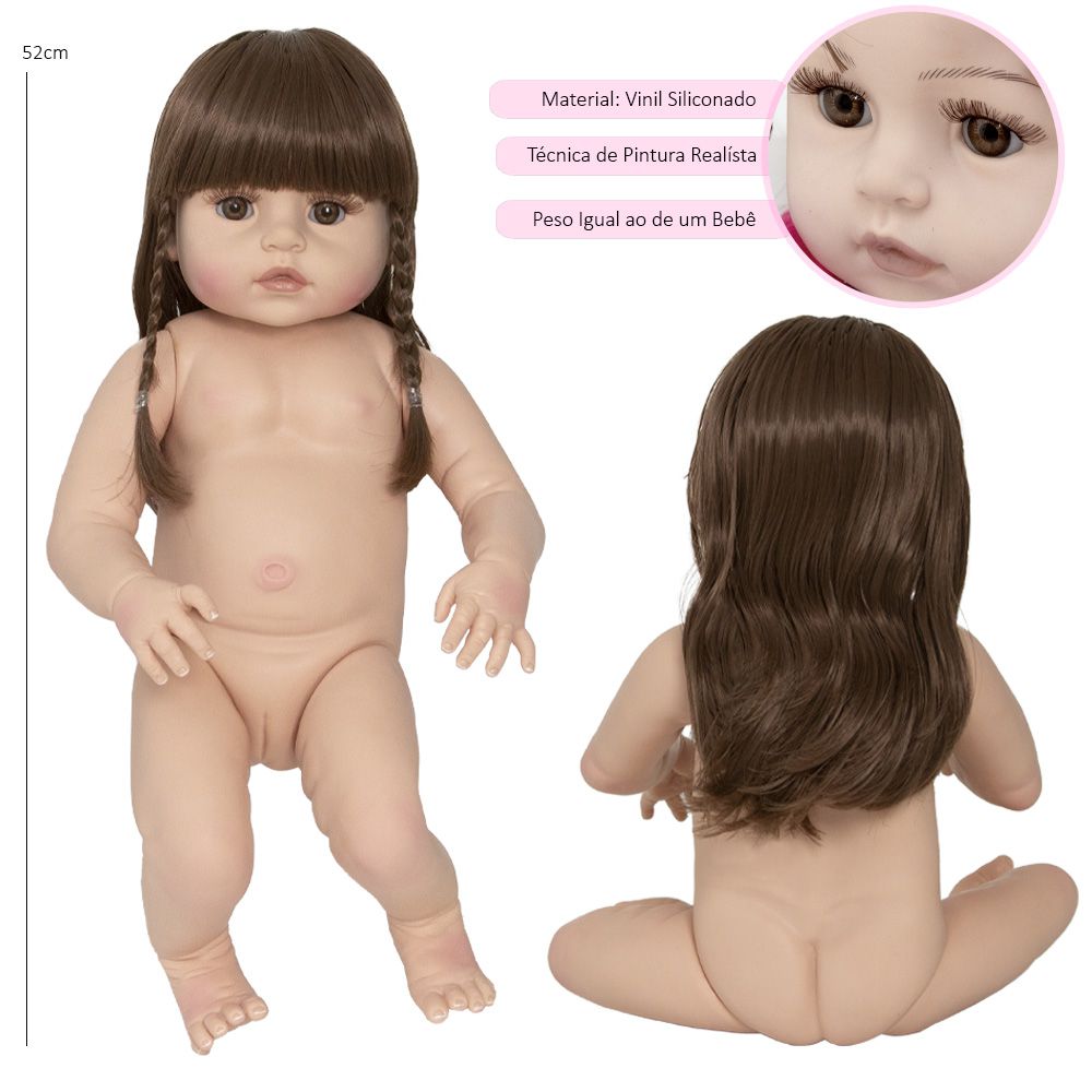 Boneca Bebe Reborn de Silicone Menina Realista Acessórios - Chic Outlet -  Economize com estilo!