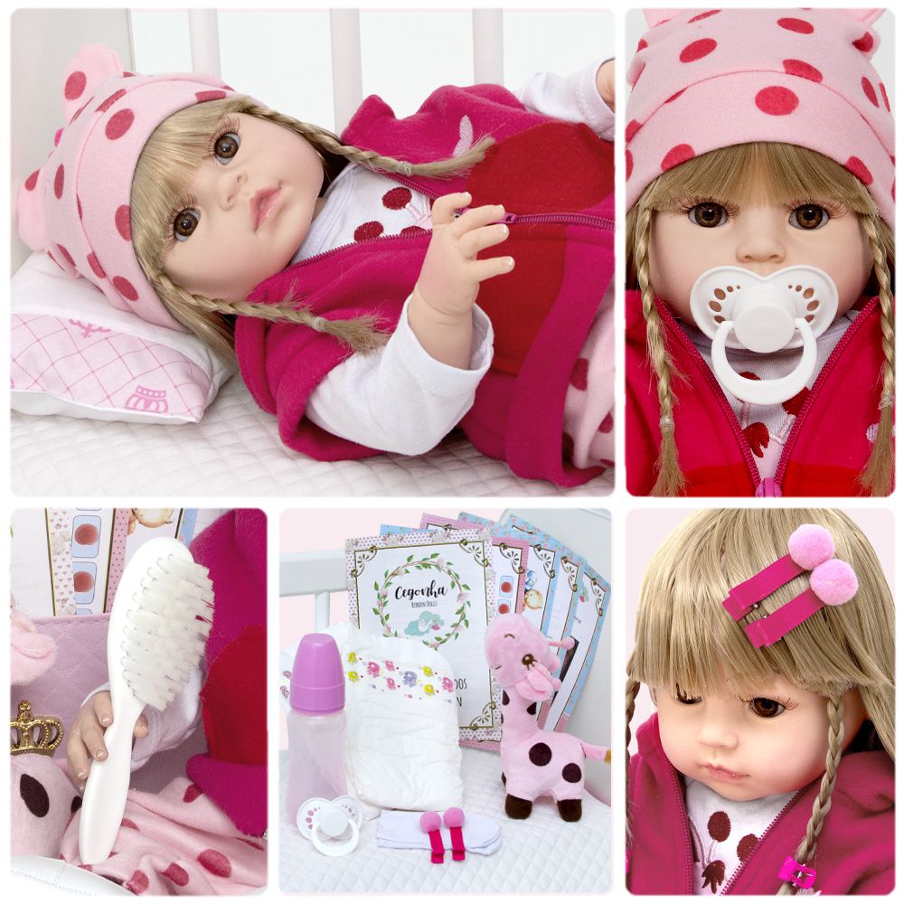 Bebê Reborn Baby Boneca Realista 100% Silicone Banho E Itens