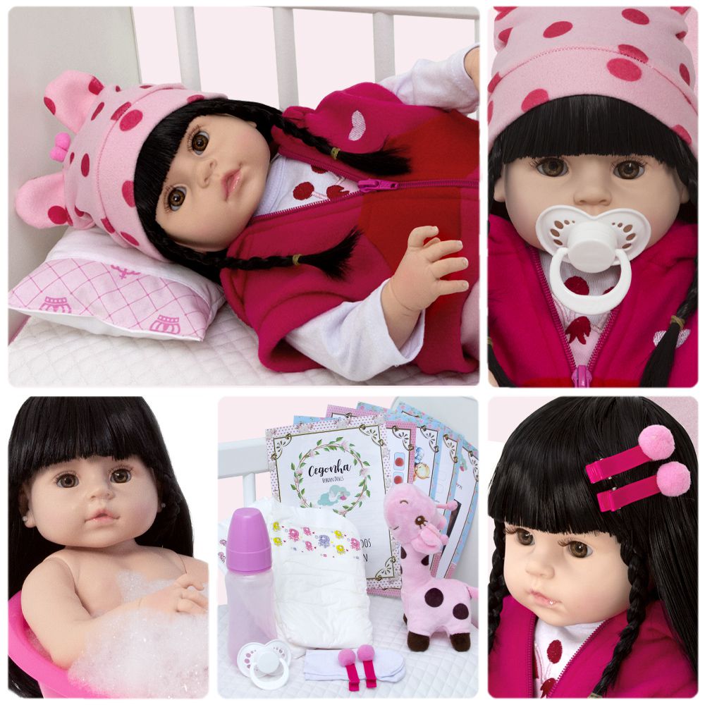 Bebê Boneca Reborn Morena 100% Silicone Pode Banho + Itens - Cegonha Reborn  Dolls - Boneca Reborn - Magazine Luiza