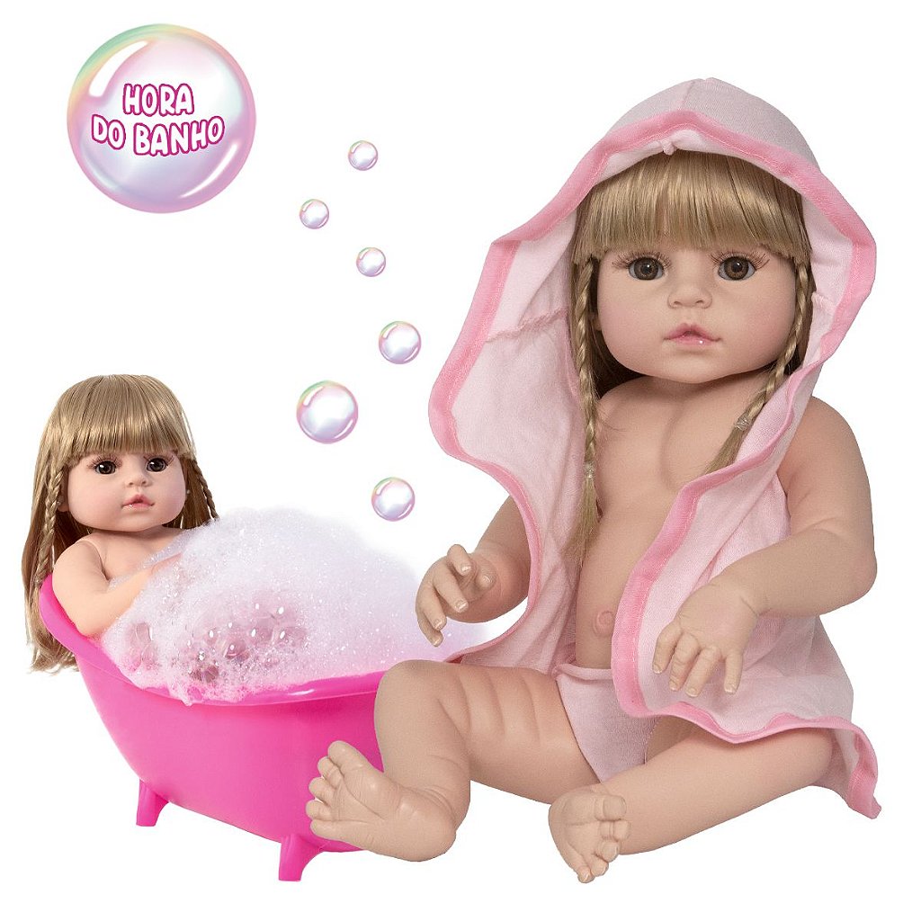 Boneca Reborn Bebe Menina 52cm Realista Silicone Enxoval - Chic