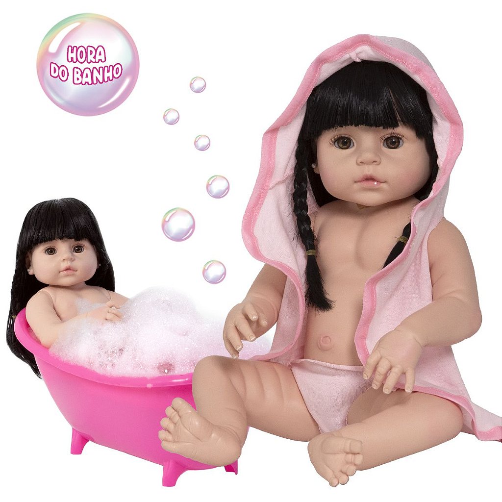 Boneca Bebe Reborn Realista Morena Com Chupeta 12 Itens - Chic Outlet -  Economize com estilo!