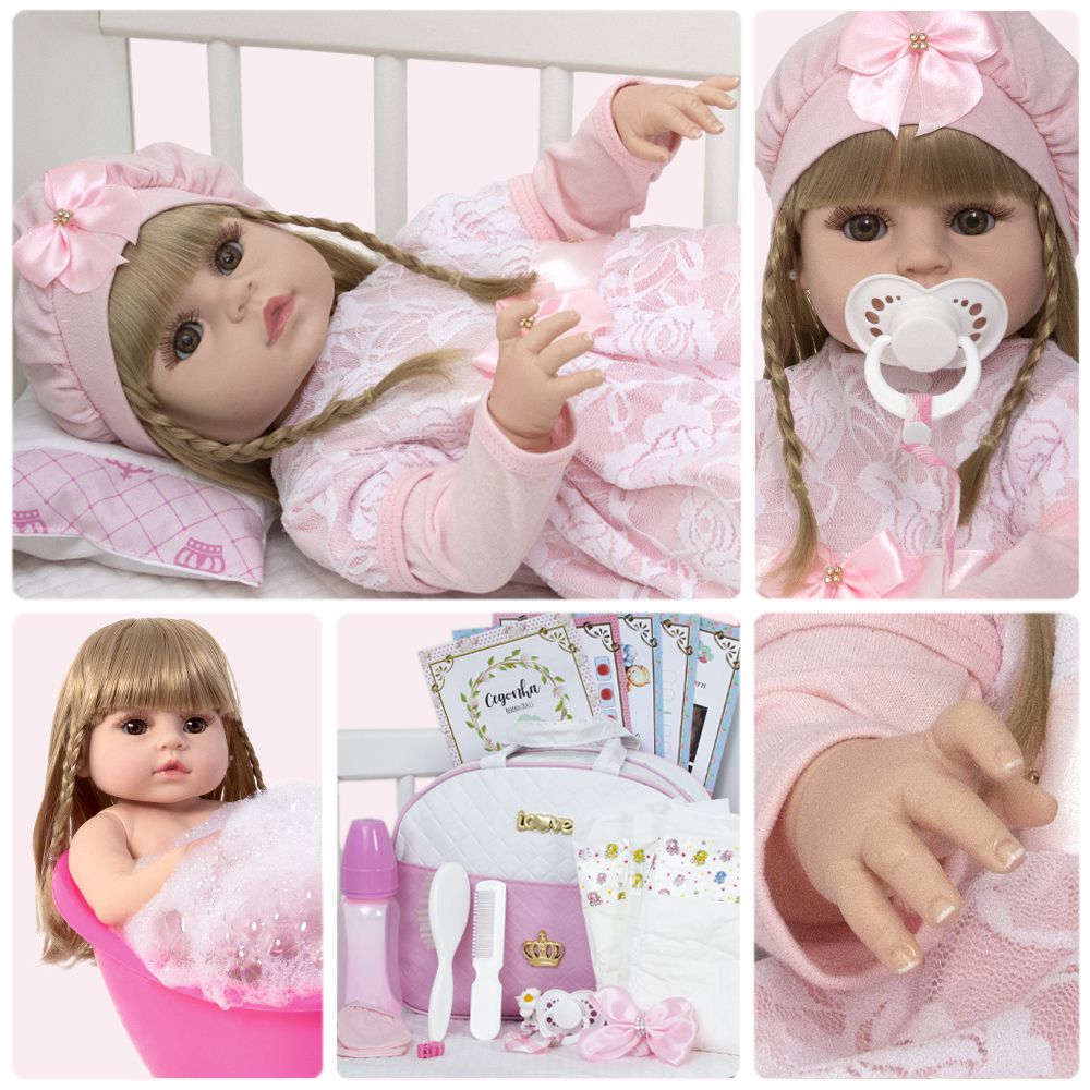 Bebe Reborn Menina Boneca Unicórnio 100% Silicone No Brasil