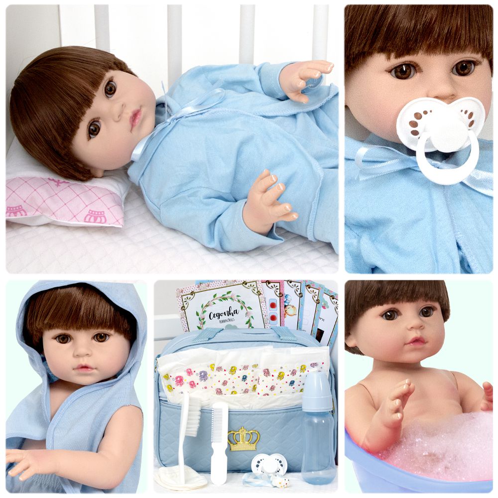 Boneca Bebe Reborn Recem Nascida Silicone Com Lindos Itens