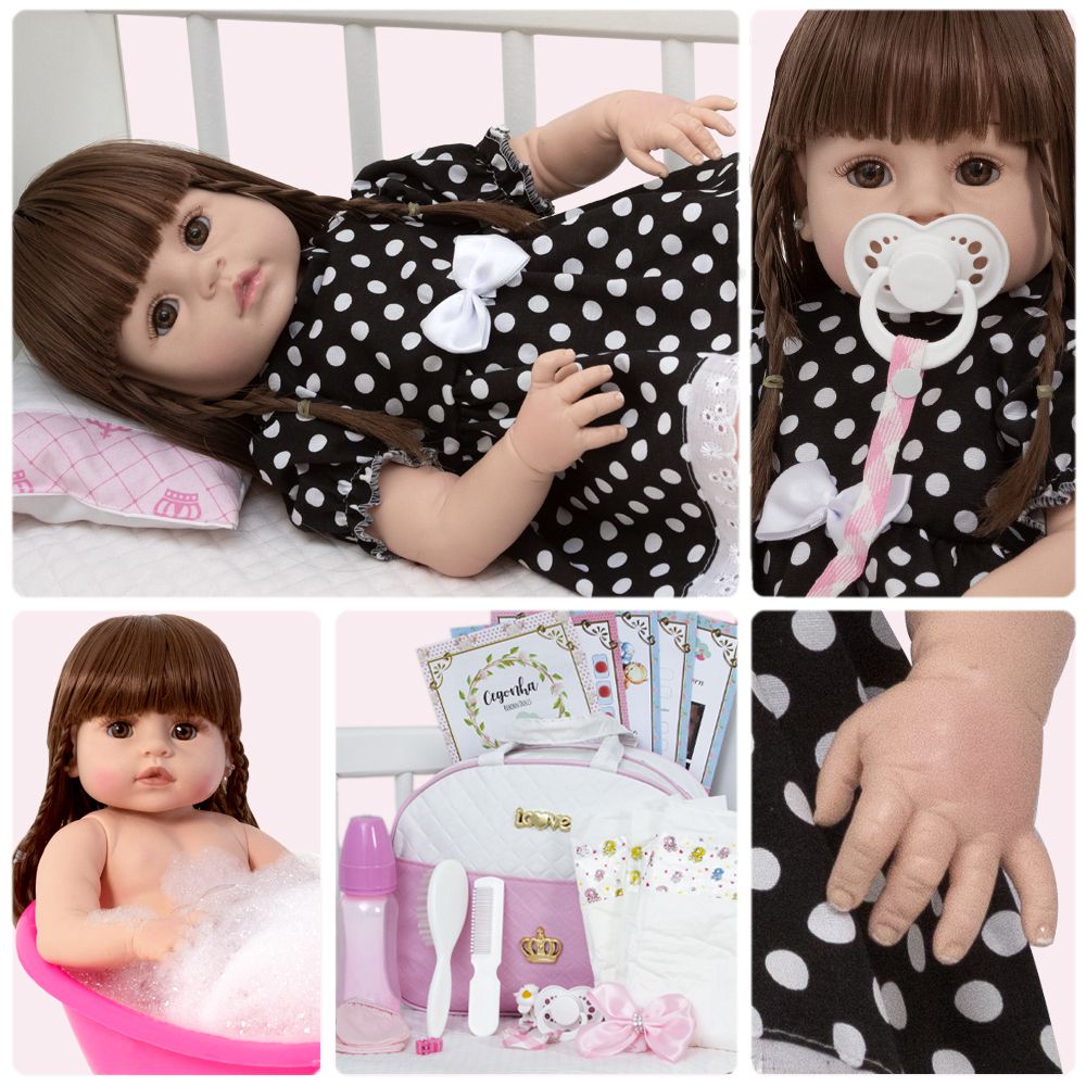 Bebe Reborn Realista Menina Enxoval Completo Bolsa 20 Itens - Cegonha Reborn  Dolls - Bonecas - Magazine Luiza