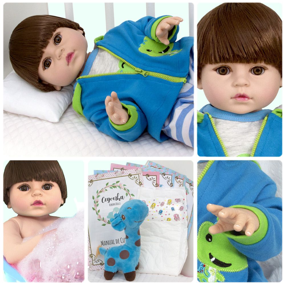 Bebê Reborn Menino Silicone Corpinho Inteiro, Realista