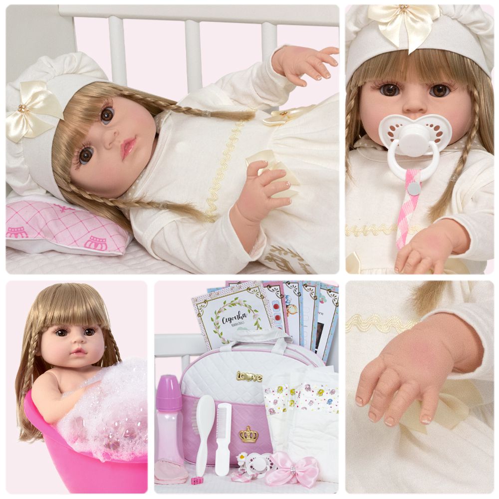 Boneca Bebe Reborn Realista Princesa 100% Silicone Premium