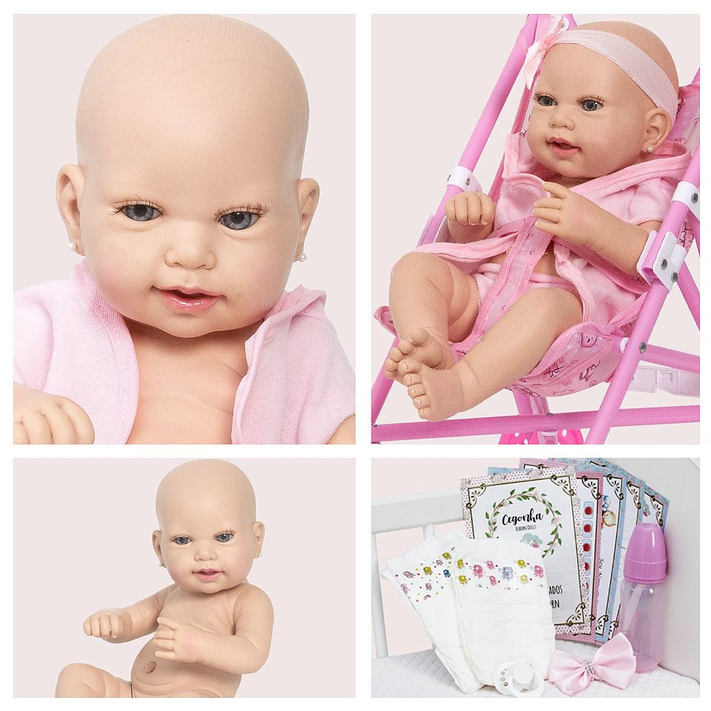 Boneca Reborn Recem Nascida Realista 100% Silicone 13 Itens - USA Magazine