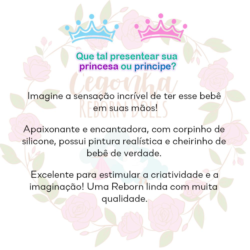Boneca Bebê Reborn Morena 53cm Silicone Real Princesa com Bolsa