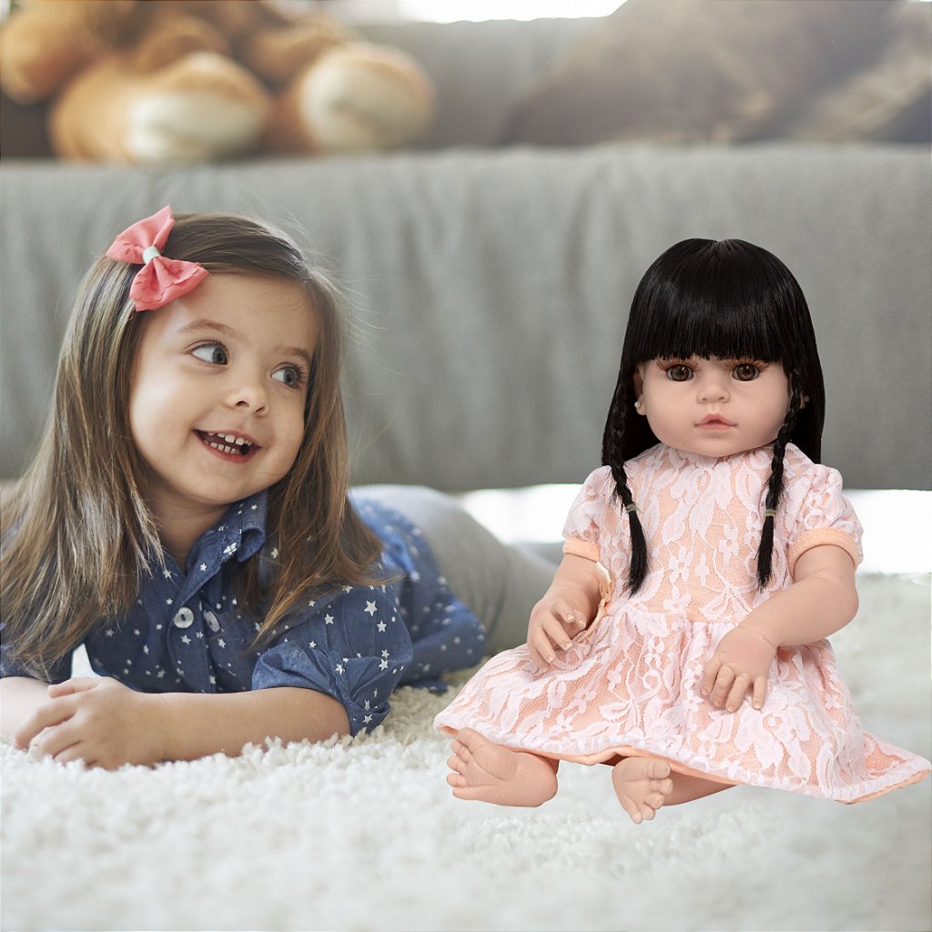 Bebe Reborn Infantil Gatinha Morena Fofinha Com Acessórios no Shoptime