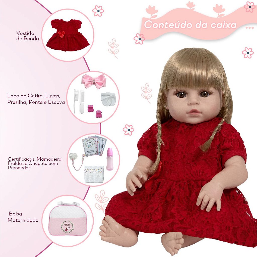 Bebe Reborn Realista Menina Coelhinha Loira Enxoval Luxo - USA