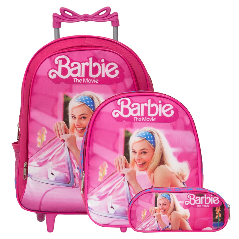 Mochila Infantil de Rodinhas Feminina Barbie Com Lancheira - USA Magazine