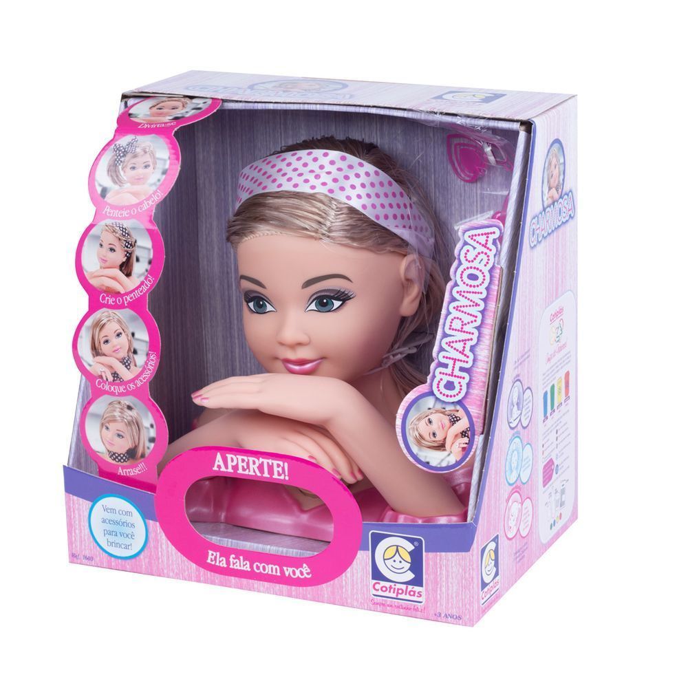 Boneca Infantil Charmosa Faça Penteados Maquiagem Cotiplás - ShopJJ -  Brinquedos, Bebe Reborn e Utilidades