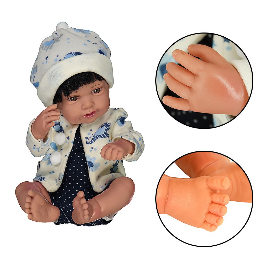 Boneca Bebê Reborn Anny Doll Baby com Macacão - Cotiplás