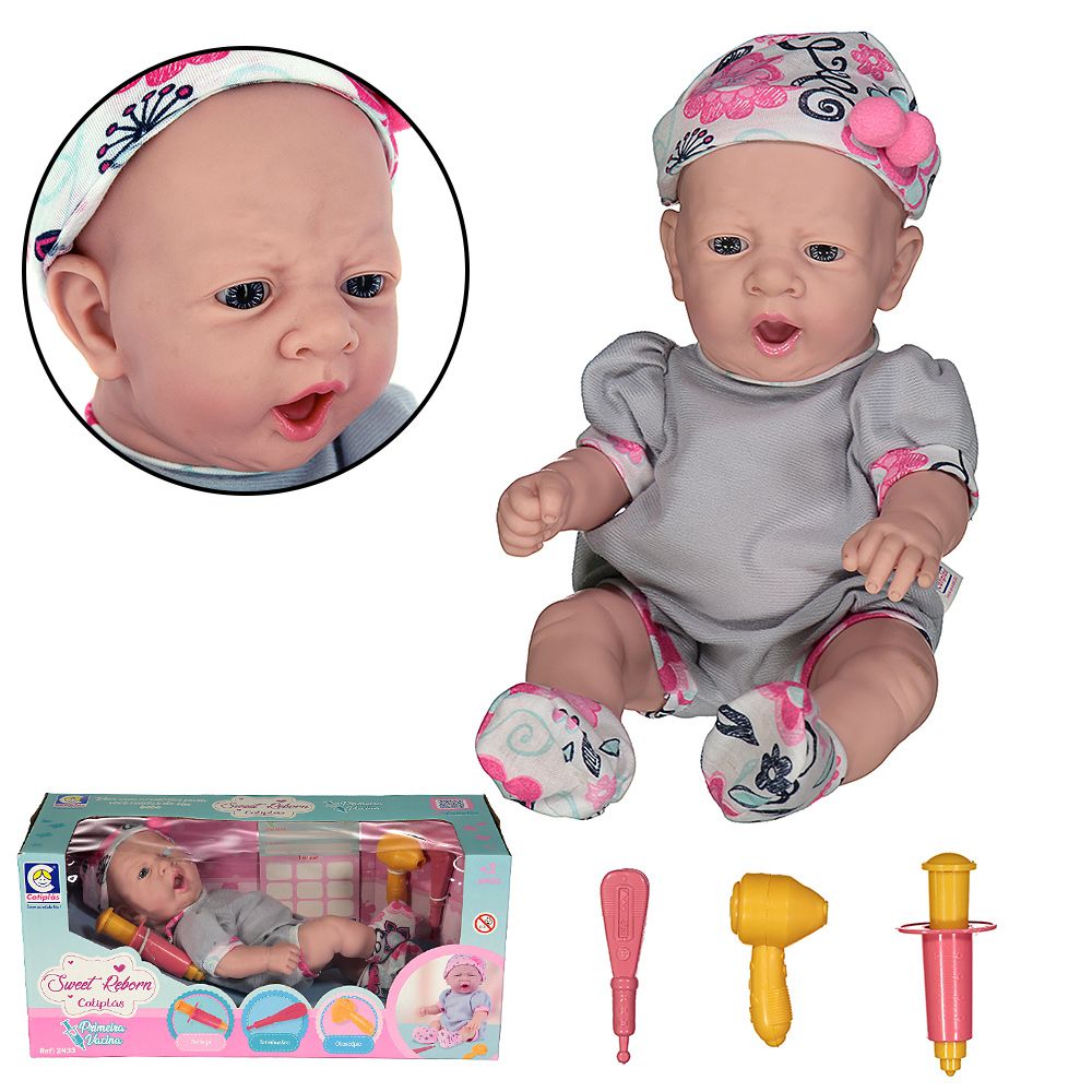 Boneca Sweet Reborn Papinha 2439 - Cotiplás