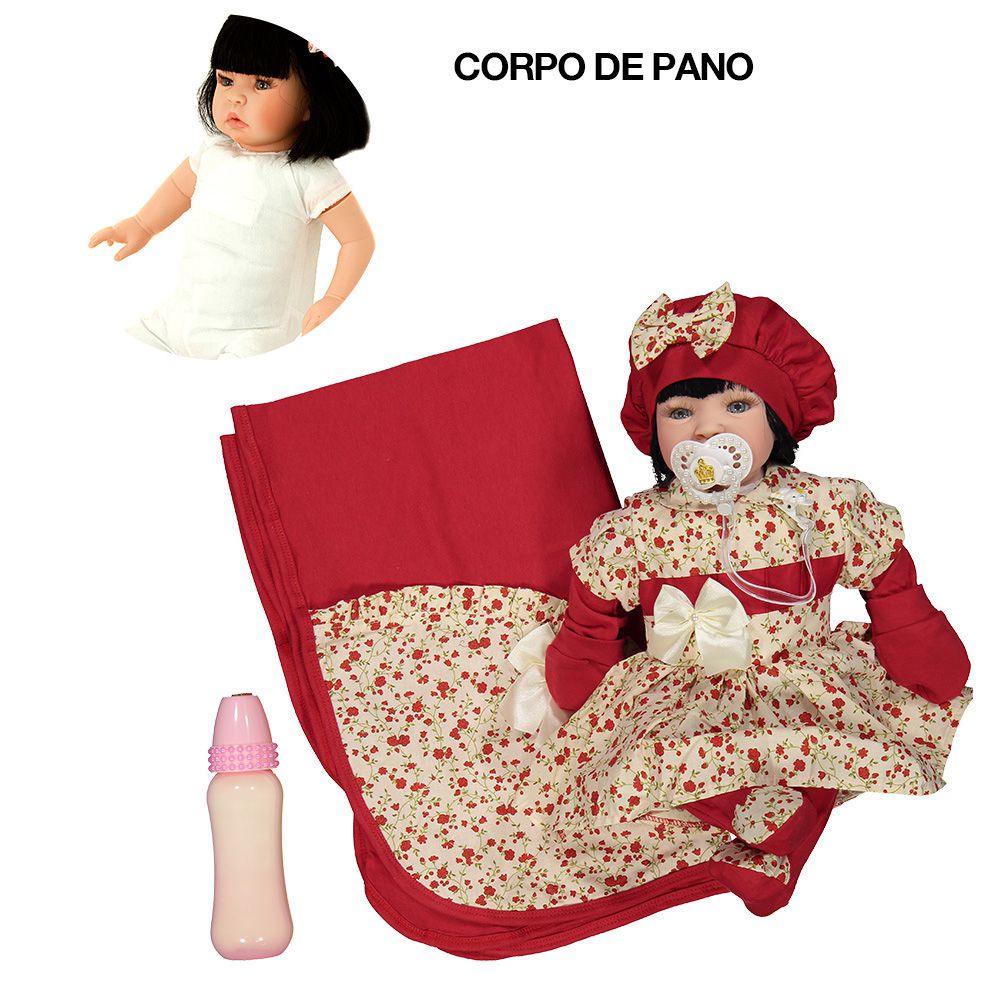 Boneca Bebe Reborn Yasmin Maitê Vermelho Cegonha Reborn Dolls Mais 24  Acessórios 48cm em Promoção na Americanas