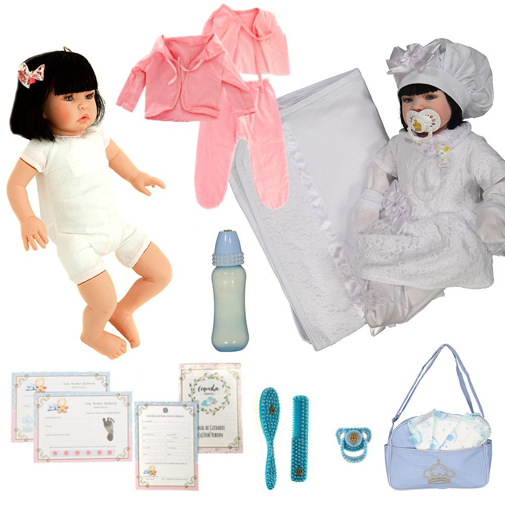 Boneca Bebe Reborn Ursa Charme Branco Cegonha Reborn Dolls - USA Magazine