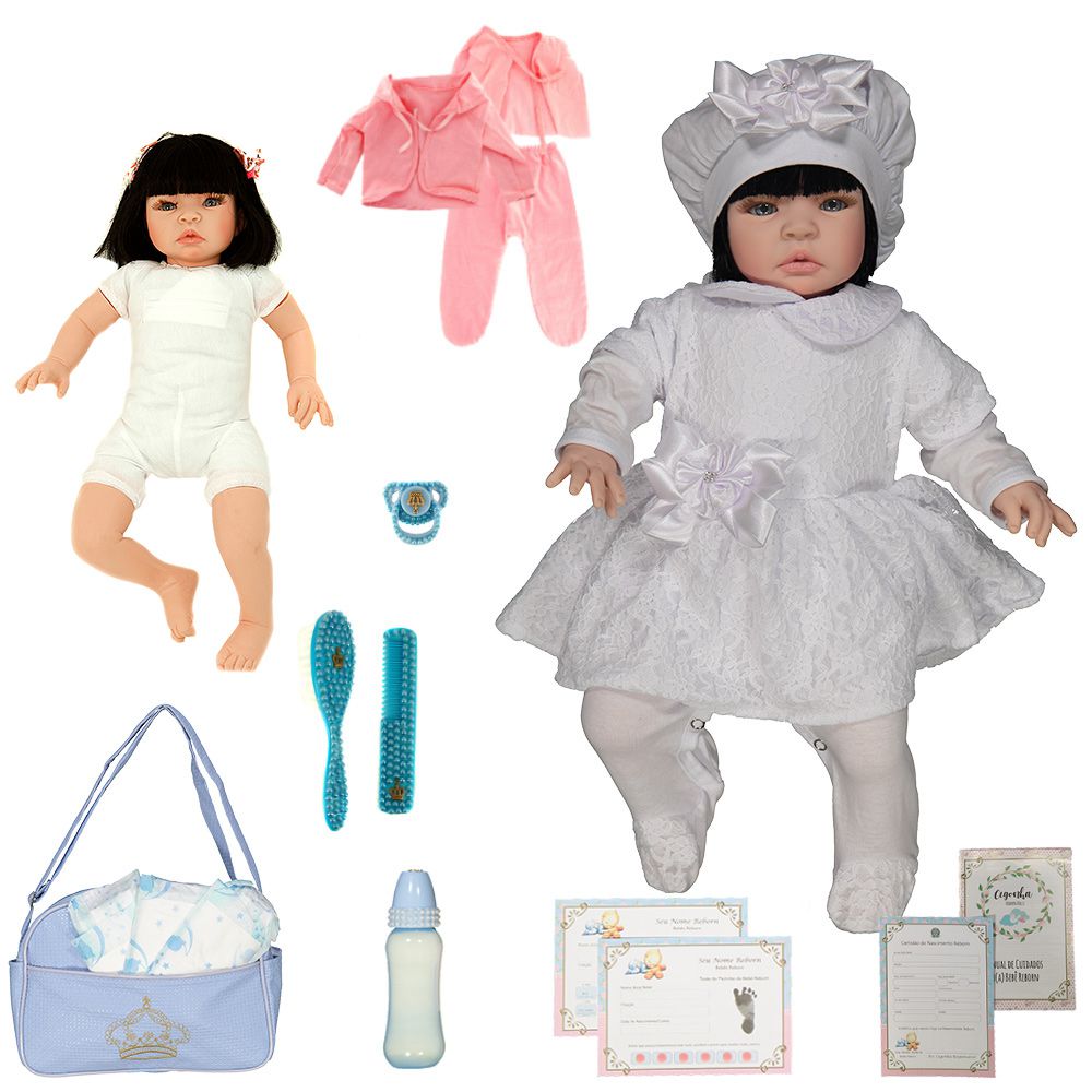 Boneca Bebe Reborn Ursa Charme Branco Cegonha Reborn Dolls - USA Magazine