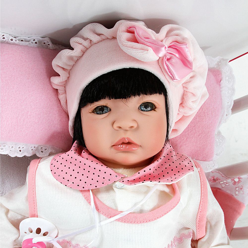 Boneca Bebê Reborn Princesa Larinha Loira Roupa Creme 53cm