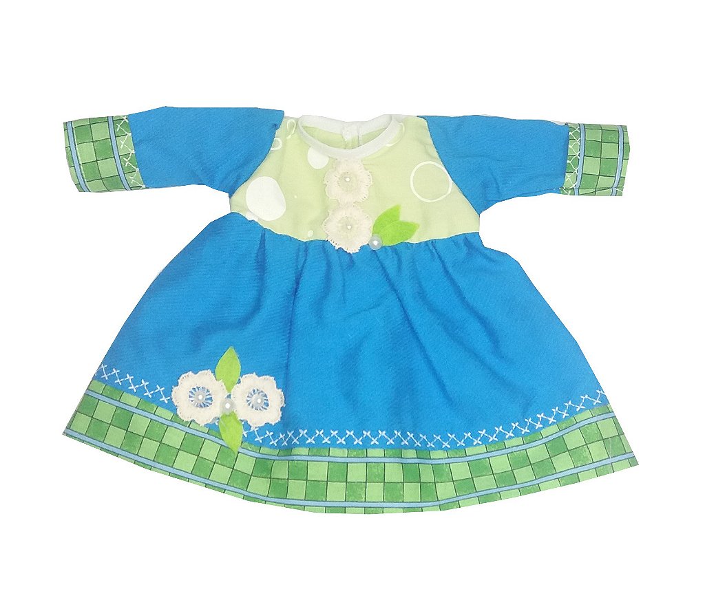 Roupa para Boneca - Kit Vestido Floral - Veste Bonecas tipo Baby