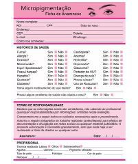 Ficha de anamnese de microagulhamento