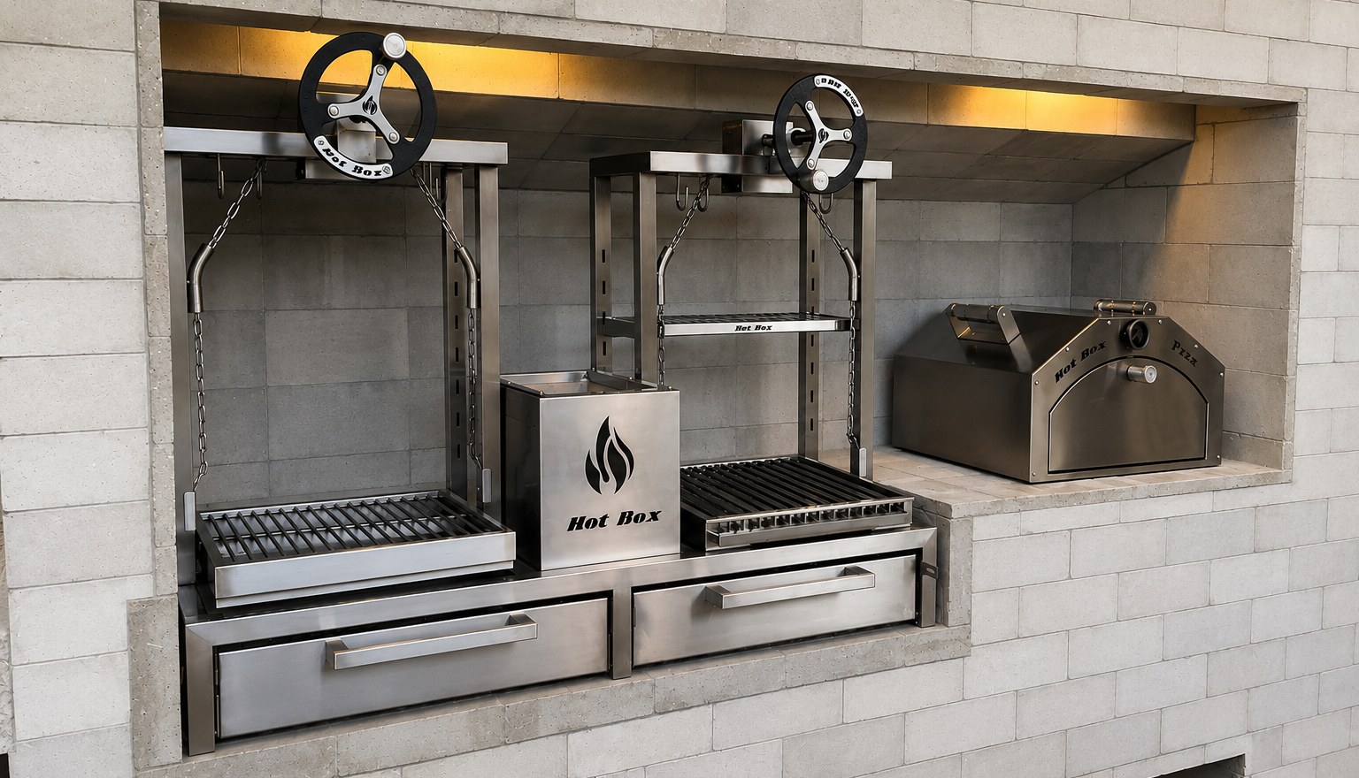 Area gourmet com parrilla e forno HotBox