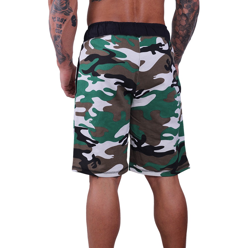 Bermuda Masculina Moletom MXD Conceito Camuflado Verde/Marrom