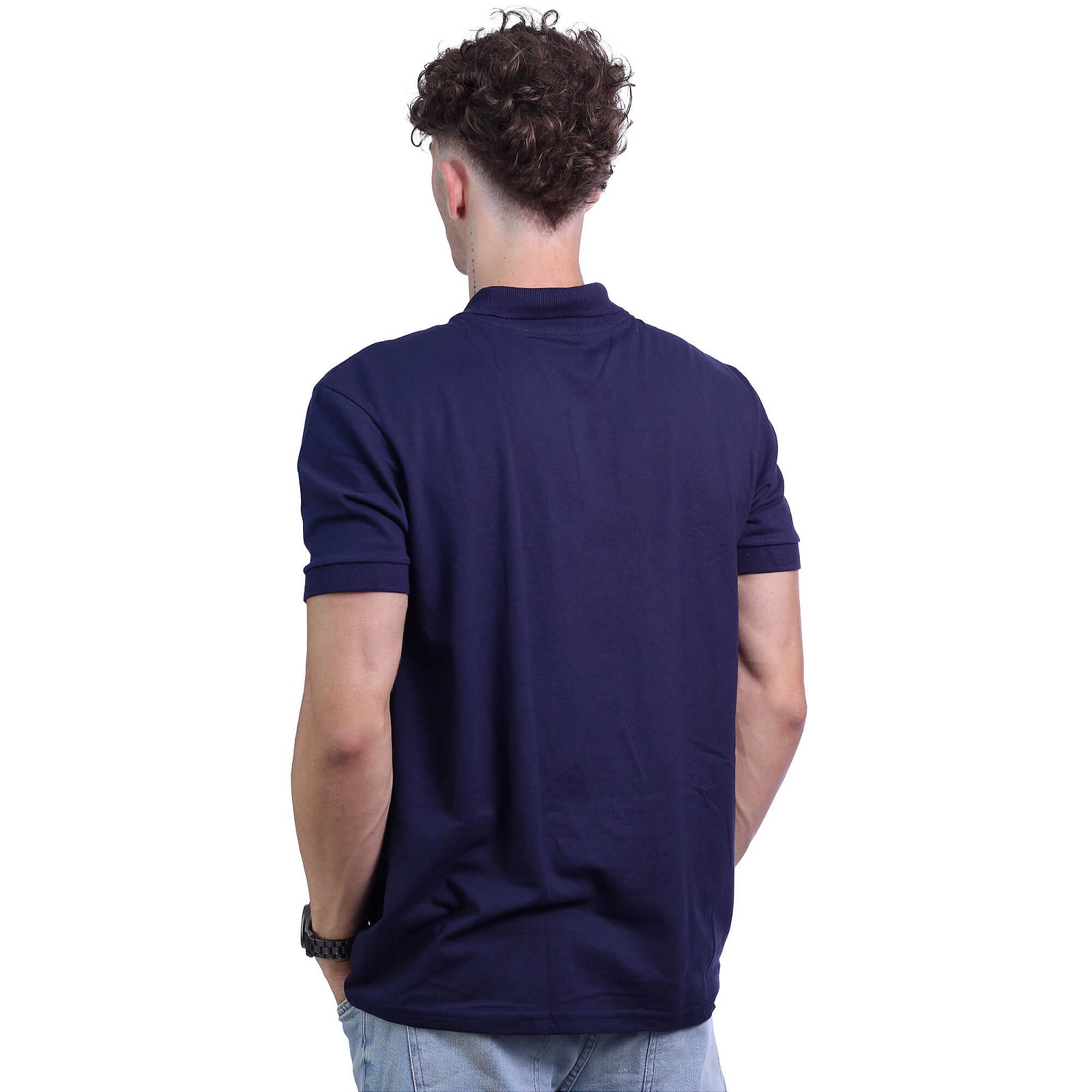 Camisa Polo Piquet Premium Penteado Masculina 50% Algodão 50% Poliéster MXD Conceito Azul Marinho Sólido