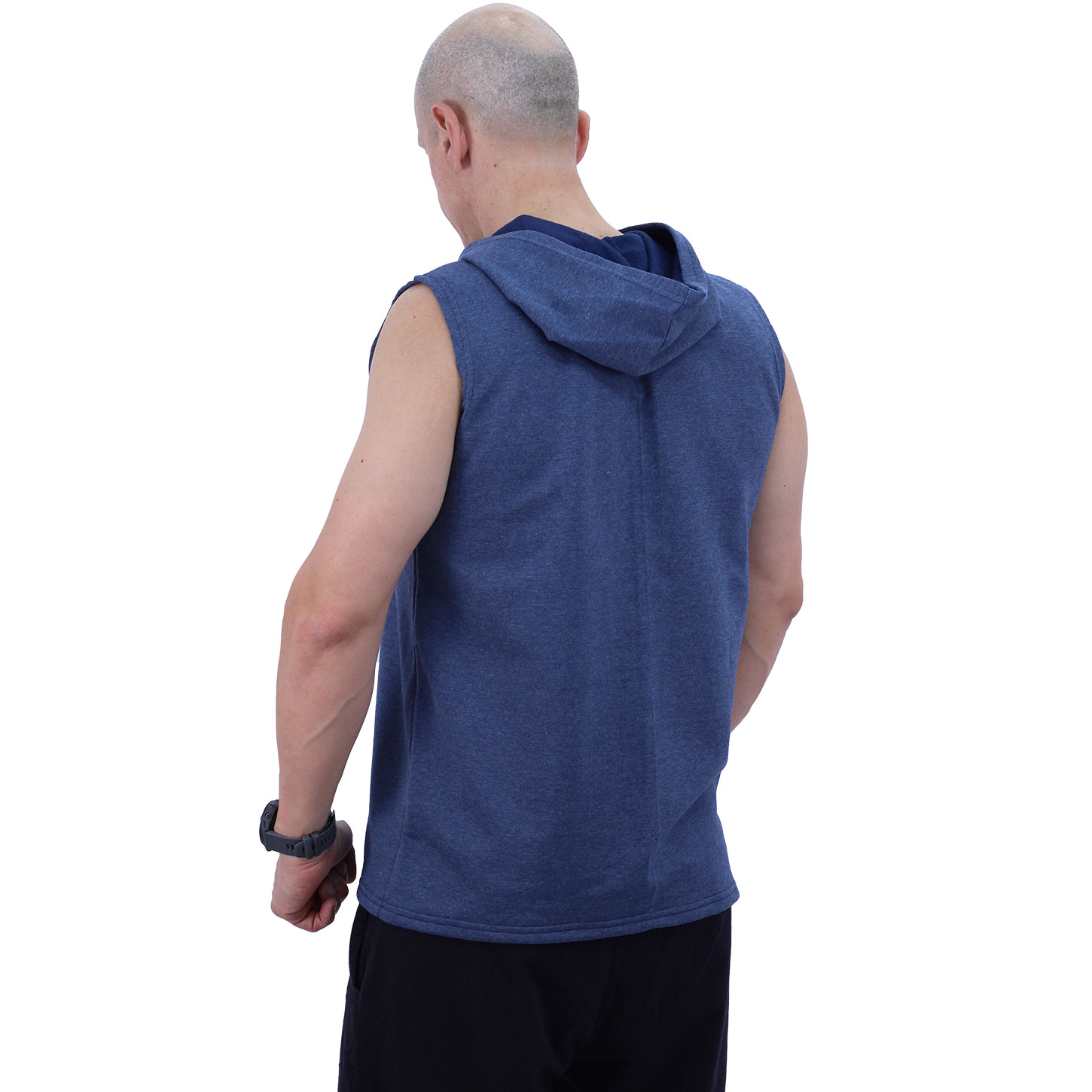 Regata Machão Moletom Careca Com Capuz MXD Conceito Mescla Marinho