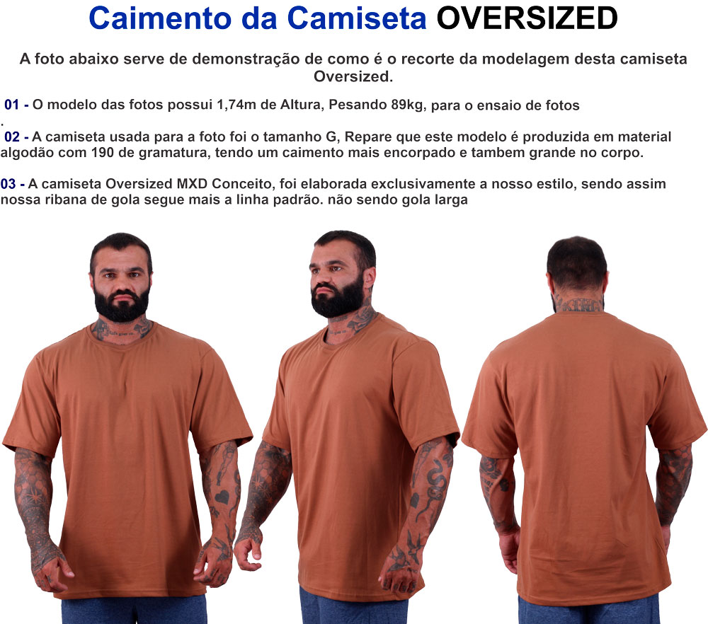 Camiseta Oversized Masculina MXD Conceito Maior Gramatura Chumbo