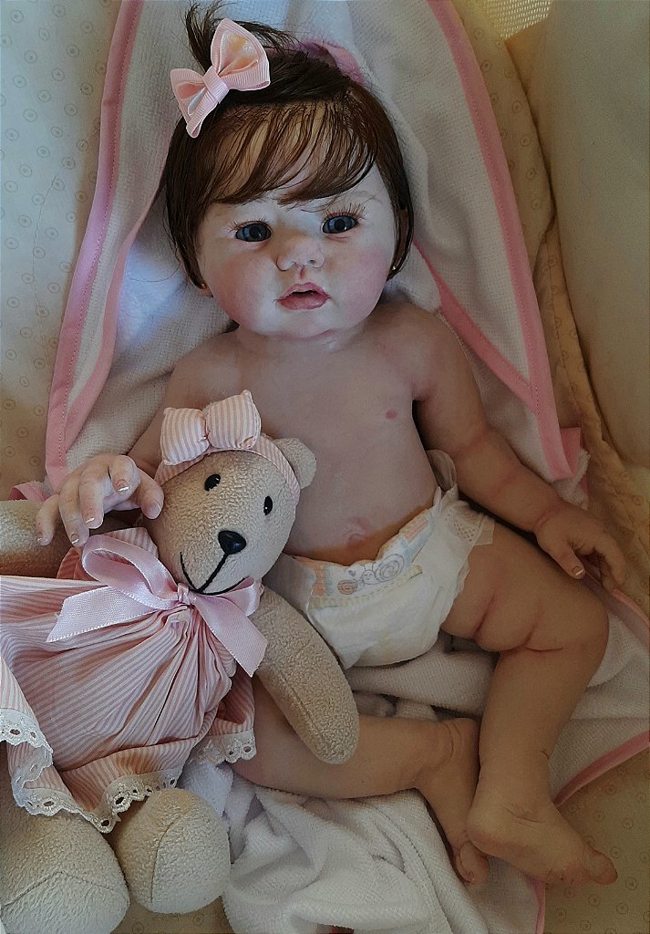 Bebe Reborn Menina Silicone Sólido Bem Molinho - Bebes Reborn e