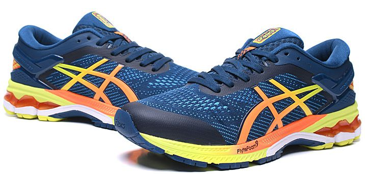 tenis asics azul e amarelo