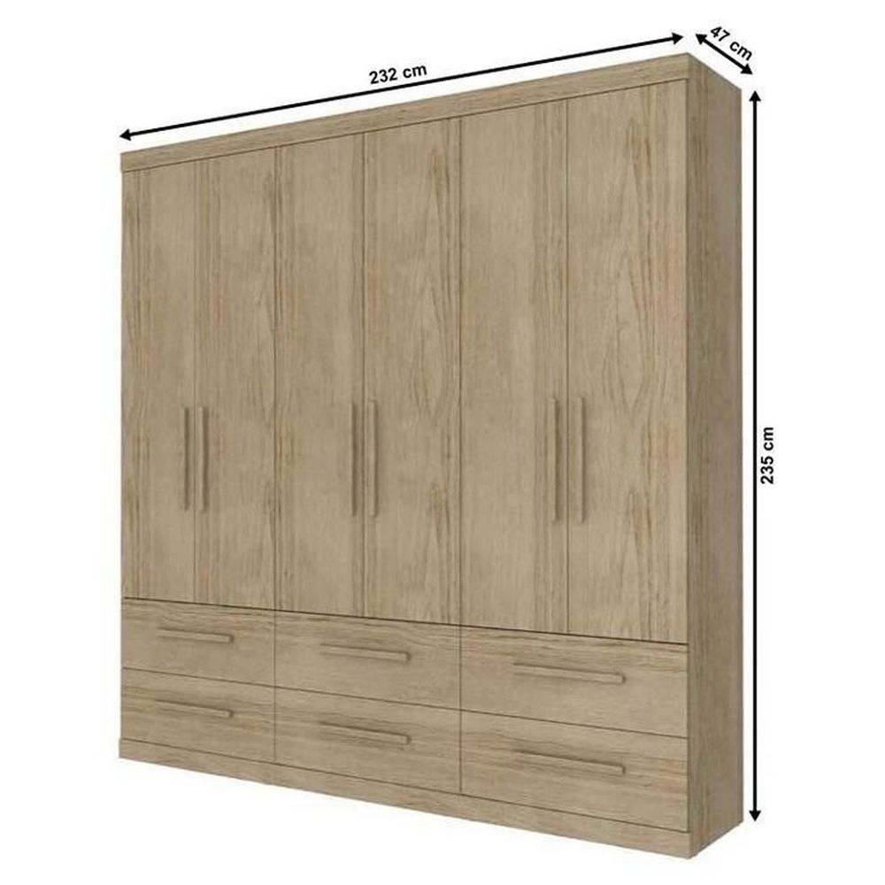 GUARDA-ROUPA 6 PORTAS ÉDEZ PH1691, 6 GAVETAS - HERVAL - Casa do
