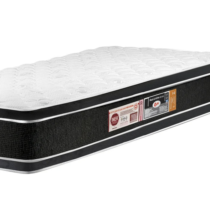 COLCHÃO CASTOR BLACK WHITE ESPUMA D33 KING SIZE 193X203X27 - Casa