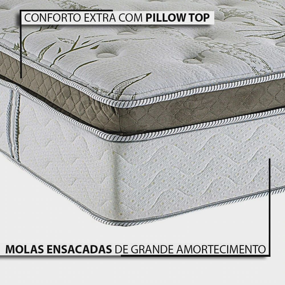 COLCHÃO HERVAL POCKET IMPERATORE ECO BAMBOO CASAL 138X188X36