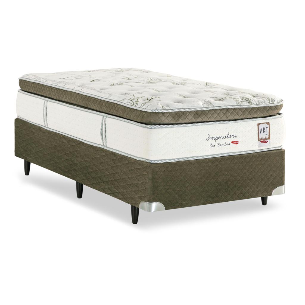 CONJUNTO: BOX + COLCHÃO HERVAL IMPERATORE SOLTEIRO 96x203 - Casa