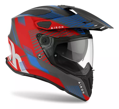 Capacete Airoh Commander Boost Vermelho/Azul Fosco - Menta Motos